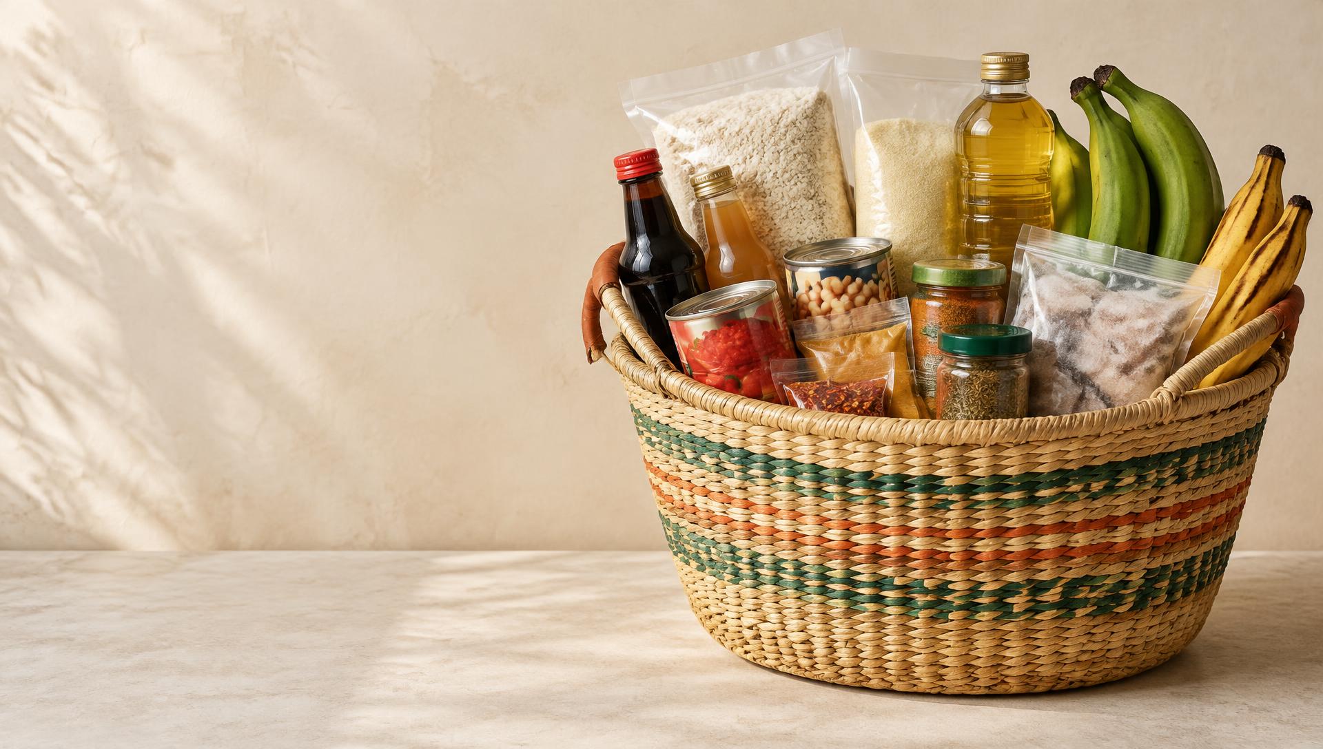 Produits et ingrédients d’un marché africain contemporain